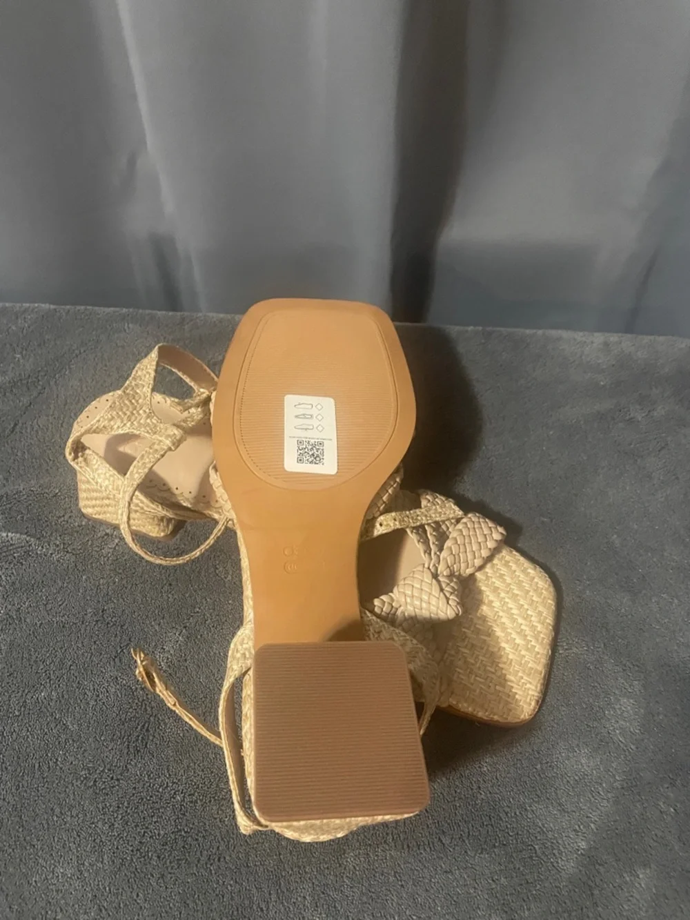 ASOS Tan Woven Knot Ankle-Strap Sandals - Picture 4 of 6